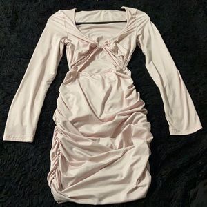 Baby pink cutout dress